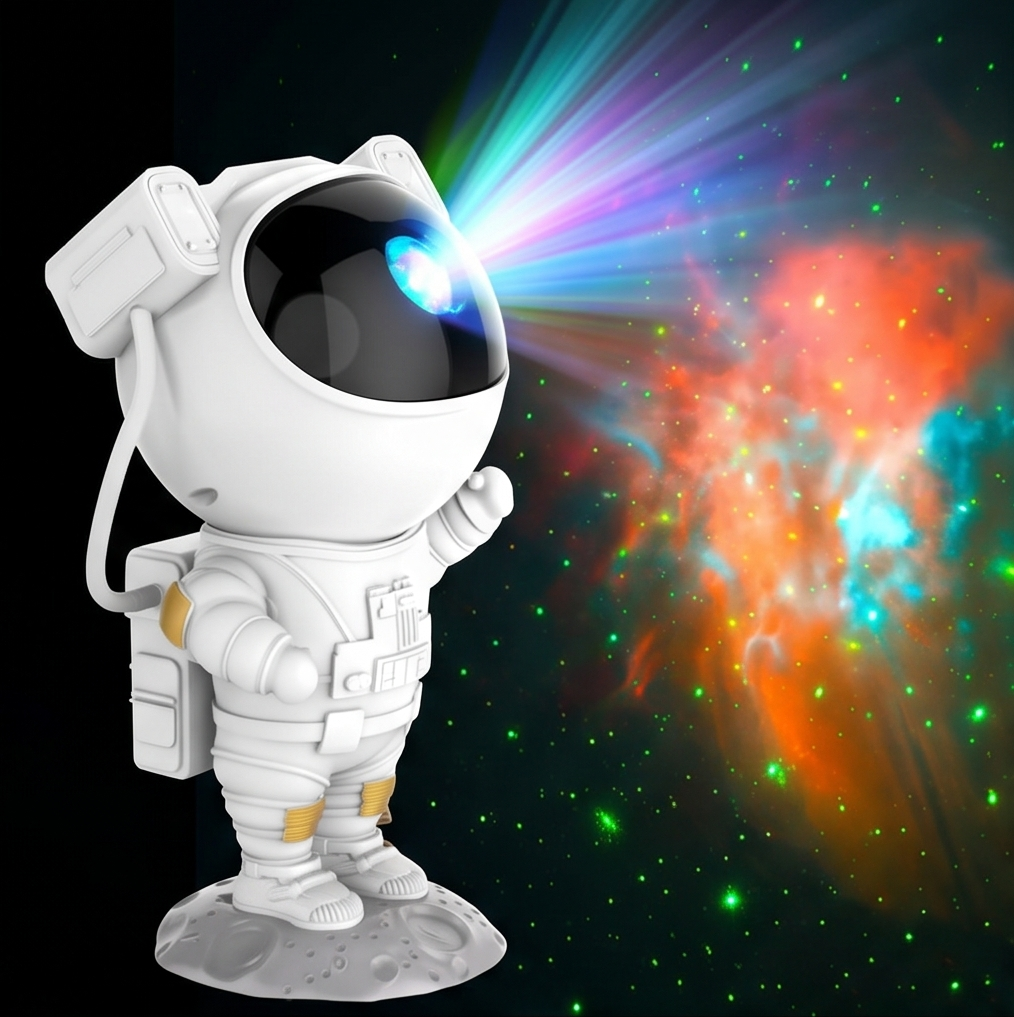 Astronaut Galaxy Projector Night Light – 360° Rotating Nebula Star Projector with Remote Control, Timer & Adjustable Head – LED Space Lamp for Kids’ Bedroom, Gaming Room, Home & Party Décor