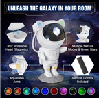 Astronaut Galaxy Projector Night Light – 360° Rotating Nebula Star Projector with Remote Control, Timer & Adjustable Head – LED Space Lamp for Kids’ Bedroom, Gaming Room, Home & Party Décor